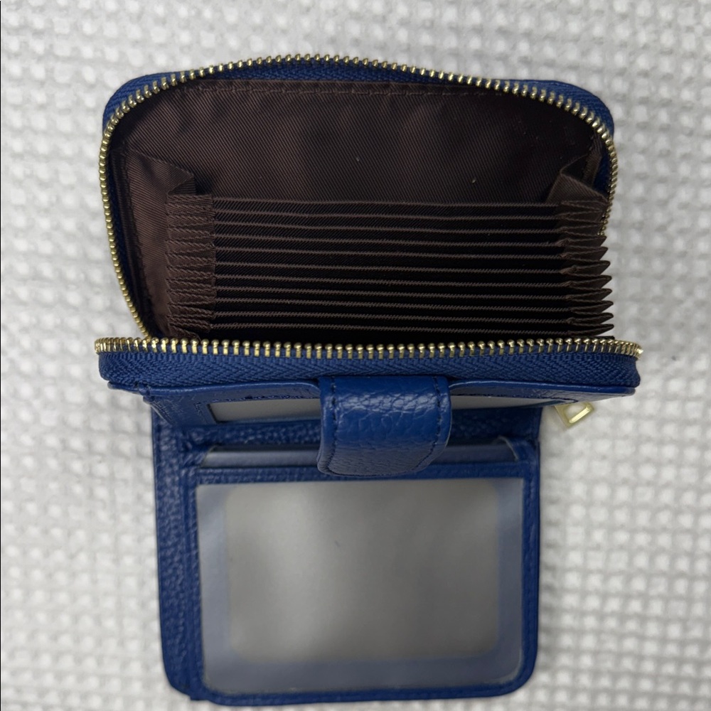 Elegant Navy Blue Leather Wallet - 1.5x3.5x4.5 - Picture 4 of 4
